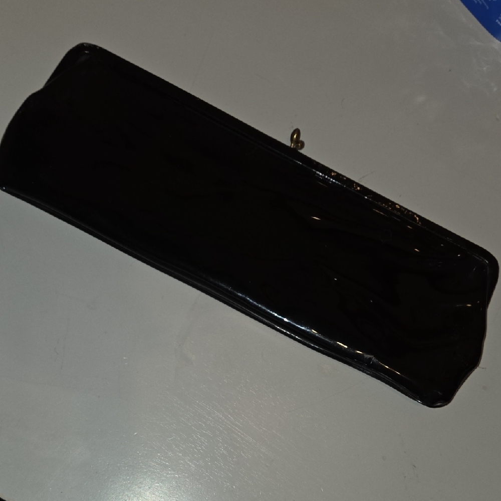 Vintage Etra Black Patent Clutch